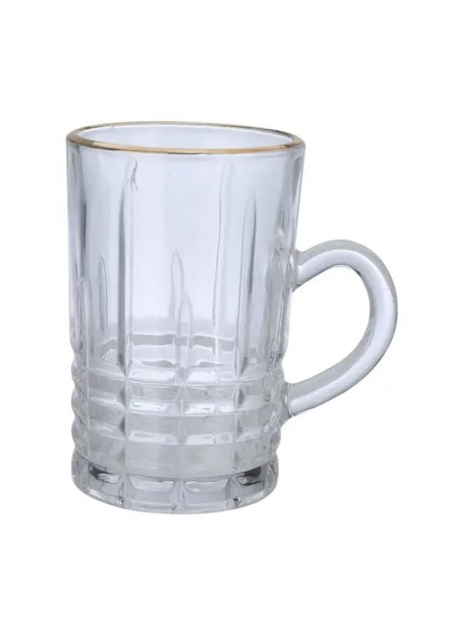 Alsaif Gallery Max tea set with glass handle and golden line 6 pieces  - Image 2