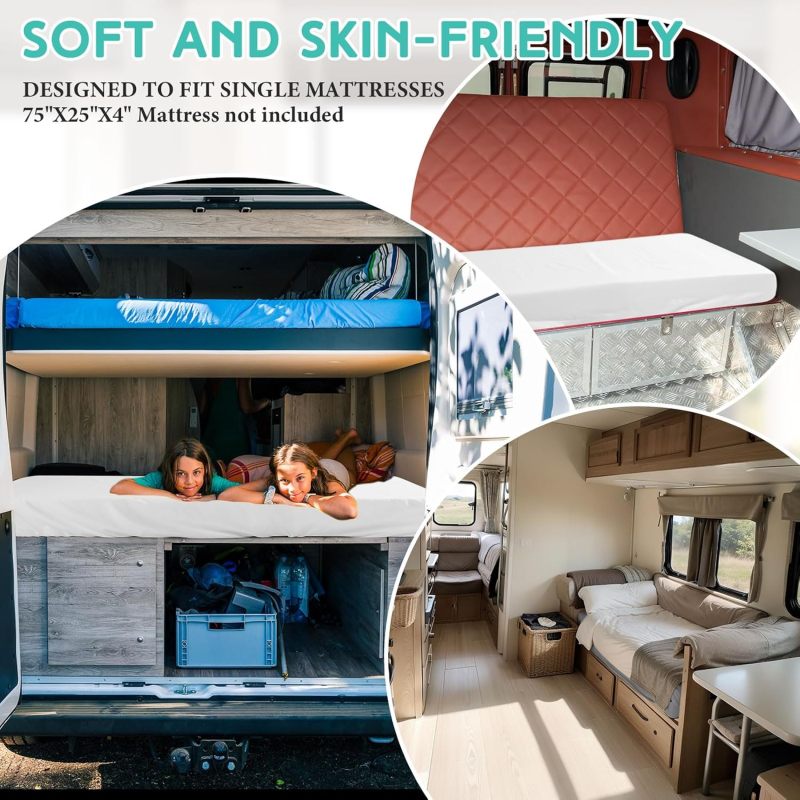 Waterproof Mattress Topper Cover - White Memory Foam Protector for Bedroom Home Use - Image 5