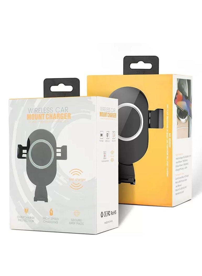 شاحن سيارة لاسلكي سريع 10 واط - تصميم مدمج، مقاوم للحرارة، آمن لجميع الهواتف - Image 2