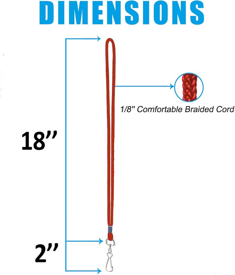 BAITEER 120 Pcs Red Lanyards Premium Bulk Lanyards Round 36" with Swivel J Hook for ID Name Badge Holder, VIP, School, Kids, Coach, Conference, Festival and Hang Keys - Image 5