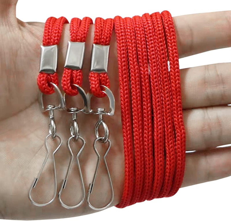 BAITEER 120 Pcs Red Lanyards Premium Bulk Lanyards Round 36" with Swivel J Hook for ID Name Badge Holder, VIP, School, Kids, Coach, Conference, Festival and Hang Keys - Image 3