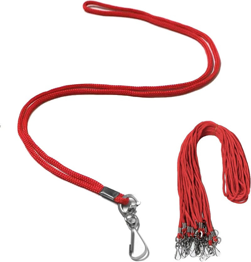 BAITEER 120 Pcs Red Lanyards Premium Bulk Lanyards Round 36" with Swivel J Hook for ID Name Badge Holder, VIP, School, Kids, Coach, Conference, Festival and Hang Keys - Image 1