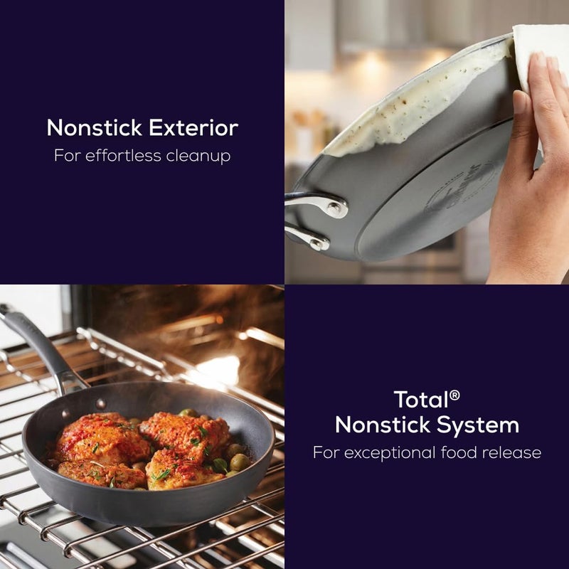 Circulon Radiance Deep Hard Anodized Nonstick Frying Pan /Skillet with Lid - 12 Inch, Gray - Image 4