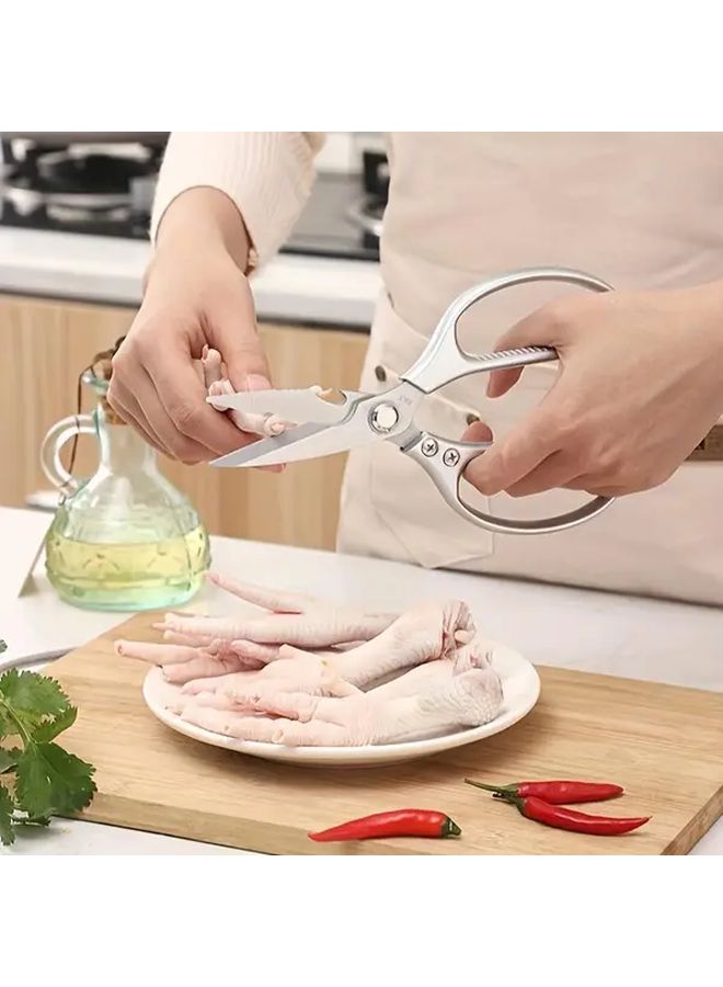Stainless Steel Kitchen Scissors With Comfort Grip Aluminum Handle For All Cutting Needs - Image 1