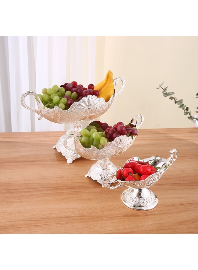 European Style Light Luxury Fruit Bowl with Handles, Peacock Pattern Snack Dish - Image 3