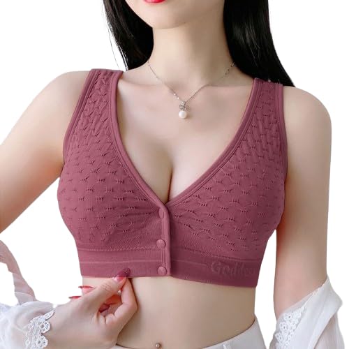 Neellohit Women's New Moms Padded Front Open Feeding Maternity Baby Nursing Full Coverage Nursing Maternity Bra (in, Alpha, 2XL, Pink) - Image 1