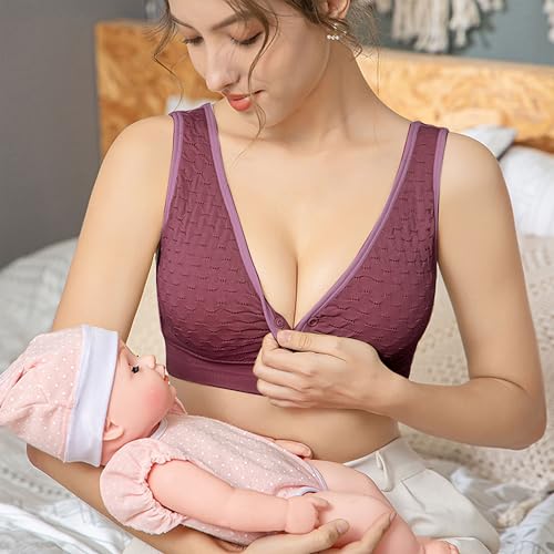 Neellohit Women's New Moms Padded Front Open Feeding Maternity Baby Nursing Full Coverage Nursing Maternity Bra (in, Alpha, 2XL, Pink) - Image 3
