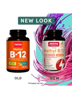 jarrow formulas Ultra Strength Methyl B12 2500 Mcg 100 Chewable Tablets Tropical Flavored Supplement Bioactive Vitamin B12 Supports Cellular Energy Production 100 Servings (Packaging May Vary)  - Image 3