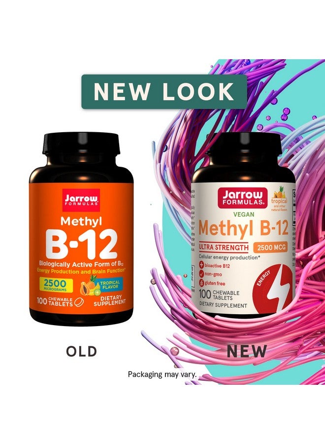 jarrow formulas مكمل ميثيل ب12 بقوة فائقة 2500 ميكروغرام 100 قرص قابل للمضغ بنكهة استوائية فيتامين ب12 النشط يدعم إنتاج الطاقة الخلوية 100 حصة (قد يختلف التعبئة) - Image 3