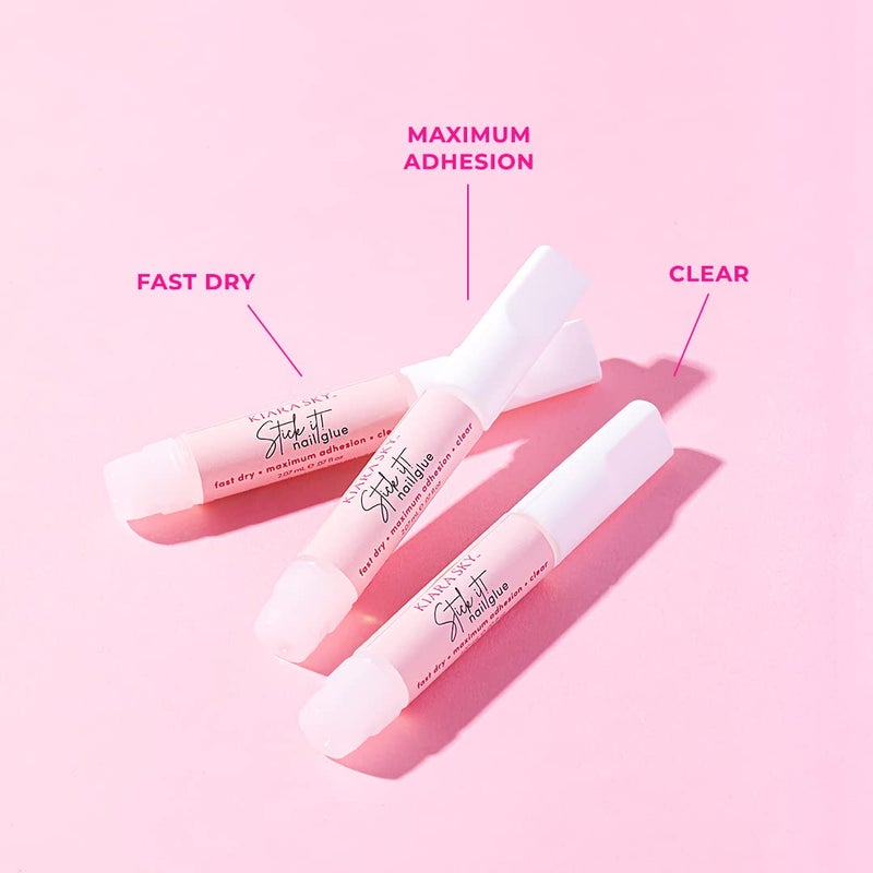 Kiara Sky Stick It Super Strong Fast Drying Nail Glue for Acrylic Nails, Tips & Press On - 0.07 Fl Oz, 10 Full Size Tubes - Image 1