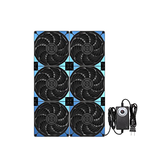 PANO-MOUNTS 120mmx6 720mm Adjustable Computer PC Box Vent Fans 3V-12V Speed Controller for Flexible Arrange Cabinet Rack Space Window Wall Server Mining Rig Chicken Coop Exhaust Cooling - Image 1