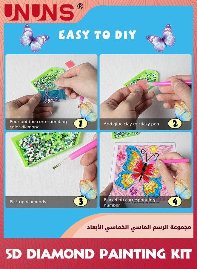 UNUNS 5D Diamond Art Kit for Kids,Arts and Crafts for Kids Ages 6-8-10-12，Easy to DIY Butterfly Creative Diamond Art Kit With FrameFor Home Wall Decor,15×15cm  - Image 4