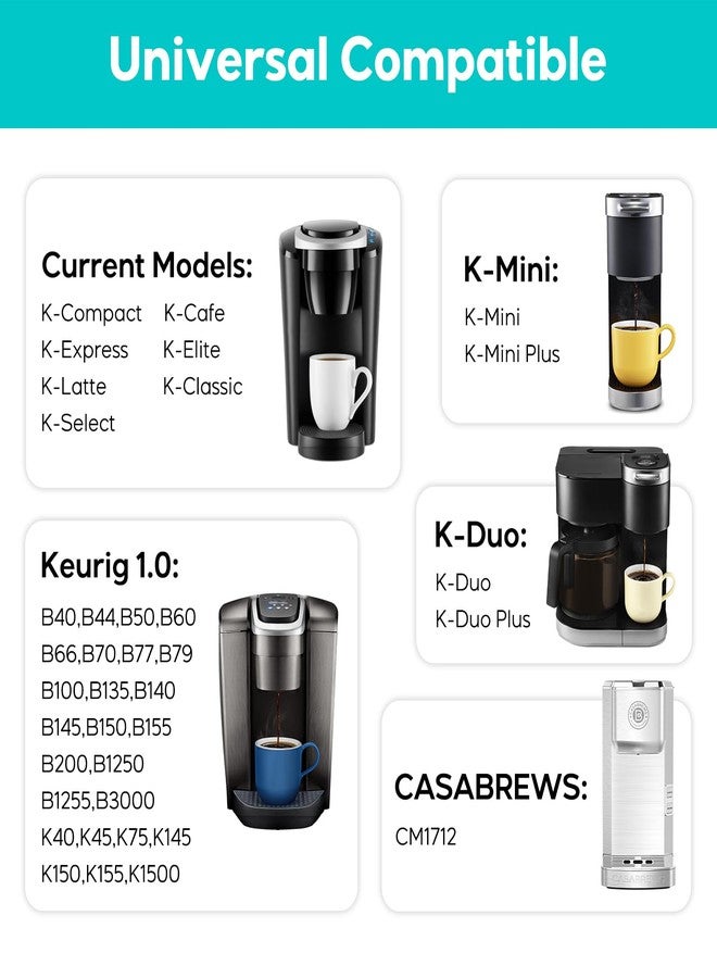 كبسولات قهوة كاسابروز CASKF01 قابلة لإعادة الاستخدام من نوع K Cups لأجهزة كيوريج، فلاتر قهوة عالمية قابلة لإعادة التعبئة من الفولاذ المقاوم للصدأ متوافقة مع ماكينات قهوة كيوريج 1.0، صديقة للبيئة، خالية من مادة BPA - Image 2