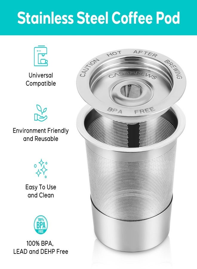 كبسولات قهوة كاسابروز CASKF01 قابلة لإعادة الاستخدام من نوع K Cups لأجهزة كيوريج، فلاتر قهوة عالمية قابلة لإعادة التعبئة من الفولاذ المقاوم للصدأ متوافقة مع ماكينات قهوة كيوريج 1.0، صديقة للبيئة، خالية من مادة BPA - Image 4