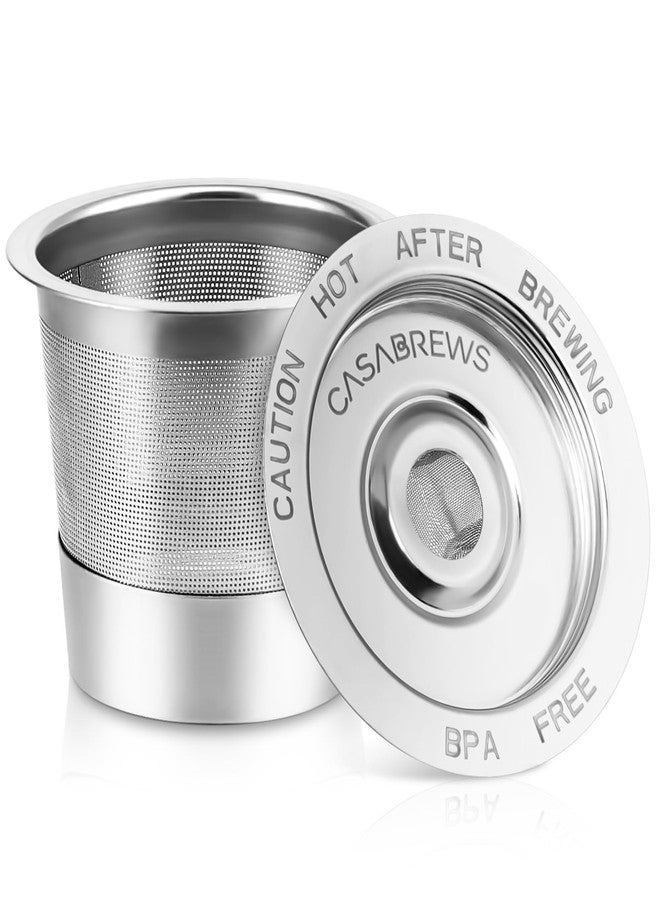 كبسولات قهوة كاسابروز CASKF01 قابلة لإعادة الاستخدام من نوع K Cups لأجهزة كيوريج، فلاتر قهوة عالمية قابلة لإعادة التعبئة من الفولاذ المقاوم للصدأ متوافقة مع ماكينات قهوة كيوريج 1.0، صديقة للبيئة، خالية من مادة BPA - Image 1