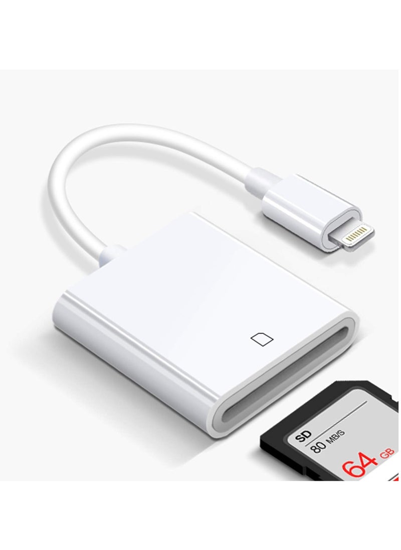 Generic - SD Card Camera Reader Adapter for iPhone iPad(USB 3.0/2.0) DSLR Camera Trail Game Camera Card Viewer Reader for iPhone 12 Mini,No APP Needed-Plug and Play - Image 1