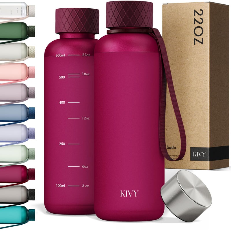Kivy Slim Water Bottle 22Oz [Lightweight & Shatterproof] - Small Drinking Waterbottle - Tritan Bottle Without Straw For School  Sport & Travel - Drinking Bottle Dishwasher Safe  Bpa Free - Image 1