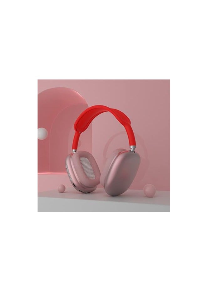 سماعة راس بلوتوث لاسلكية بصوت ستيريو نقي تدعم بطاقة الذاكرة - احمر - Image 1