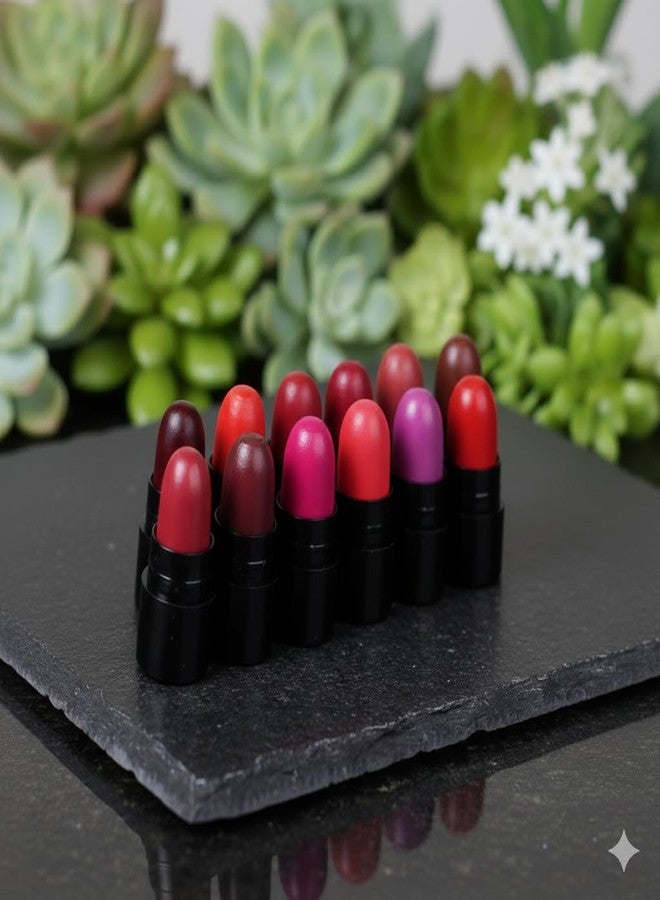 بينر مجموعة أحمر شفاه بينر مات ميني، مجموعة من 12 قطعة، أحمر شفاه بحجم مناسب للسفر على شكل قلم تلوين، بلمسة نهائية غير لامعة - Image 4