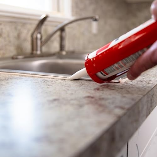 Red Devil 0406 Silicone Acrylic Caulk & Sealant, 100% Waterproof, Paintable, White Caulking for Kitchen, Bathroom, Window, With Duraguard, 5.5 oz, White, Made in USA - Image 5