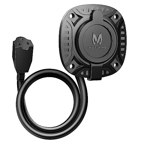 MICTUNING 13Amp 125V AC Port Plug with 16 Integrated Heavy Duty Extension Cord and WaterResistant Cap Black - Image 1