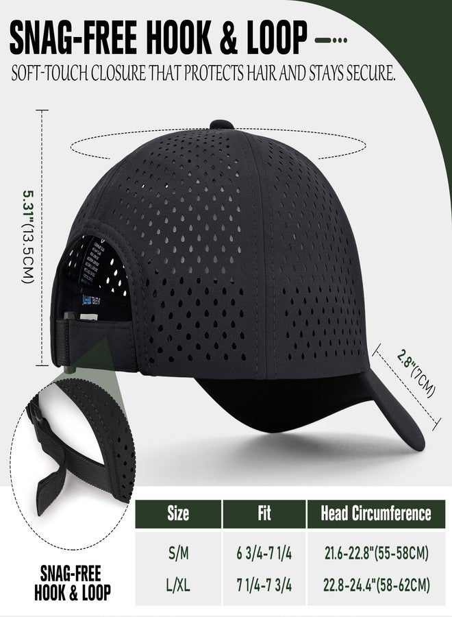 AOPREL Baseball Cap Breathable Mesh Golf Hat Quick Dry Adjustable Baseball Hats for Men and Women Sport Running Workout Black - Image 5