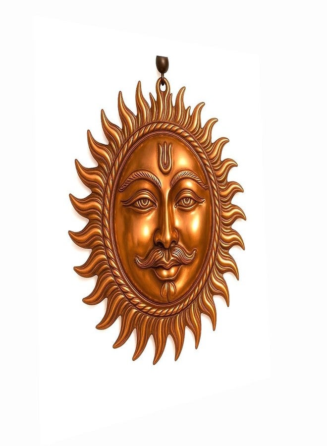 Assortify Surya Dev Copper Wall Hanging – Sun Face Statue for Home Entrance & Office Decor | Vastu Puja Figurine for Positivity & Prosperity | Copper Sun God Wall Art 17 cm - Image 3