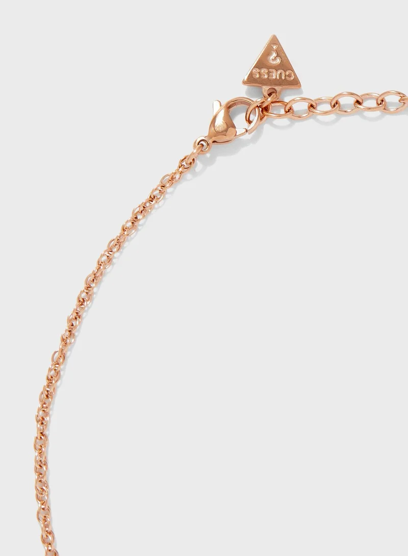 GUESS Small Heart Circle Necklace