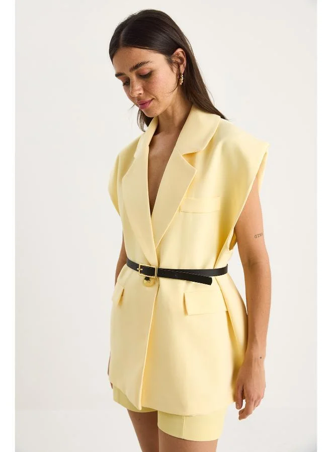 Ginger  Belted Tailored Longline Vest for Women | Best Price UAE