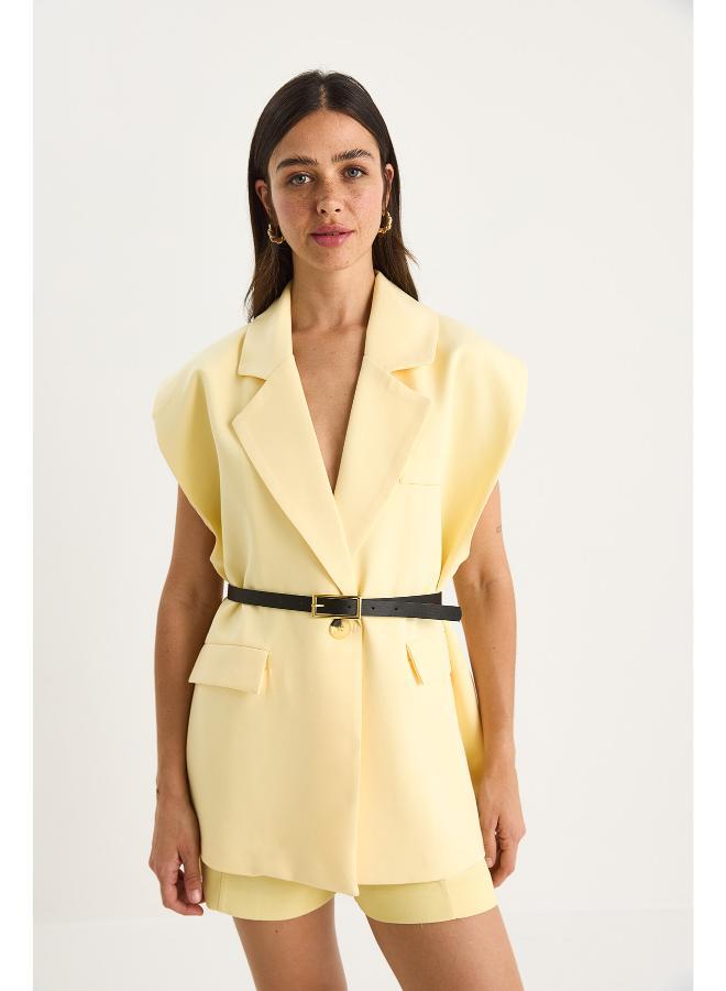 جينجر سترة طويلة مفصلة بحزام - Image 1