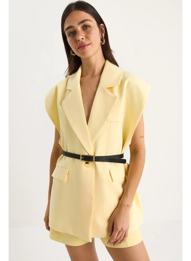 Ginger  Belted Tailored Longline Vest for Women | Best Price UAE