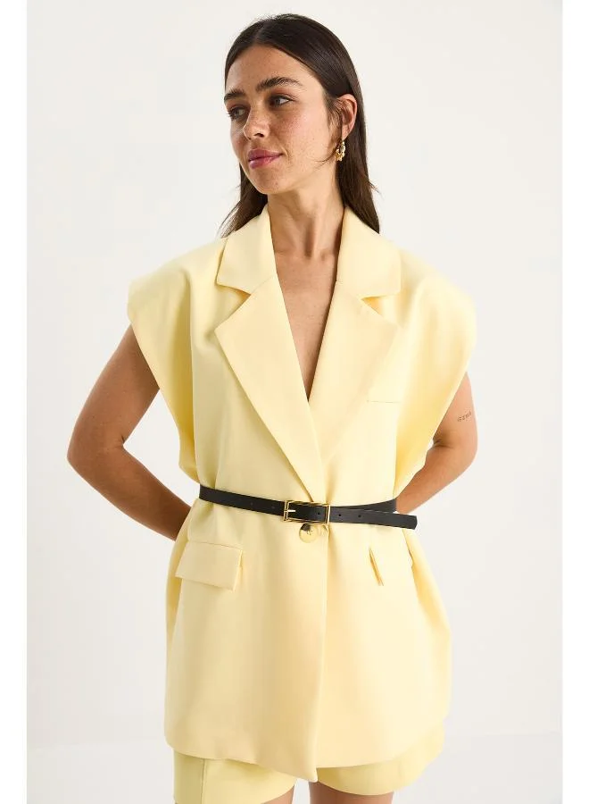 Ginger  Belted Tailored Longline Vest for Women | Best Price UAE