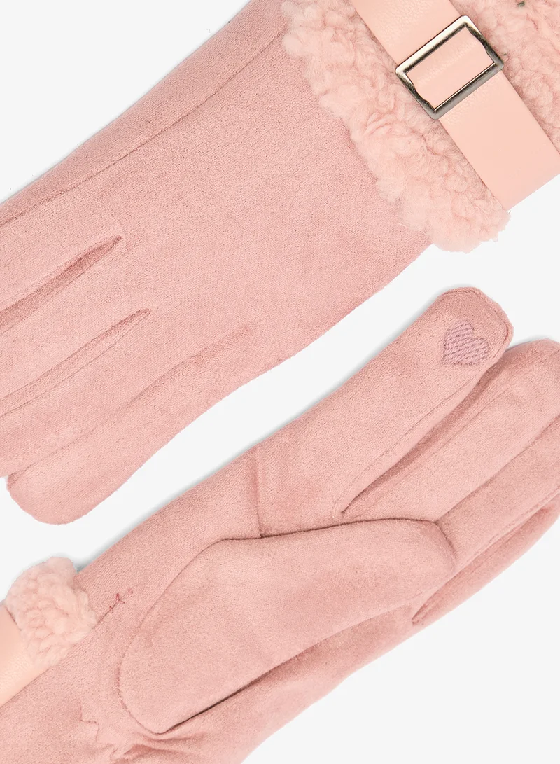 ELLA Plush Winter Gloves with Faux Fur Cuff