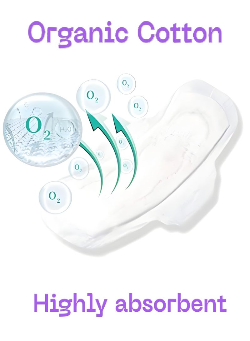 O2 Premium Organic Cotton Daytime Sanitary Pads 10 Pads Regular 10's – 240 mm - Image 3