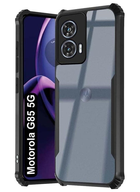 Moto G85 5G Back Cover | Transparent Crystal Clear Hard PC Back Case with TPU Bumper, Drop Protection Case Cover for Moto G85 5G 5G