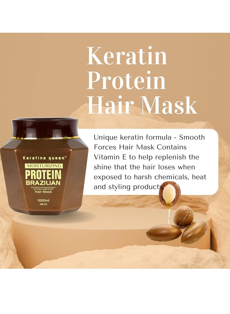Keratine queen Moisturizing Protein Brazilian Hair Mask 1000 ml - Image 3