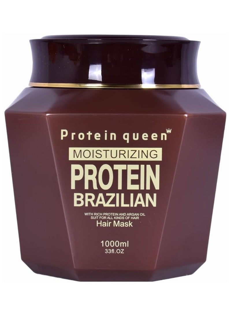Protein queen Moisturizing Protein Brazilian Hair Mask 1000 ml - Image 1