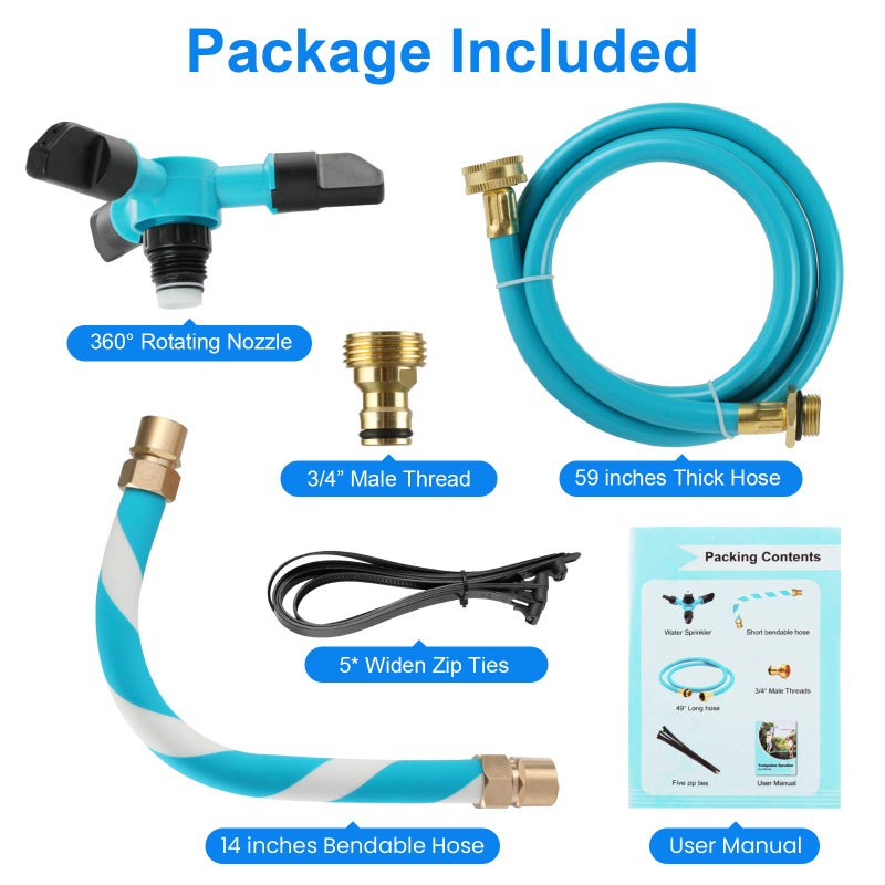 TINPOO Trampoline Sprinkler, Net Friendly Trampoline Water Sprinkler for Kids, 360° Rotating Sprinkler for Trampoline, 5 Minutes Quick Setup Trampoline Accessories for 10-16ft Trampoline,Blue - Image 4