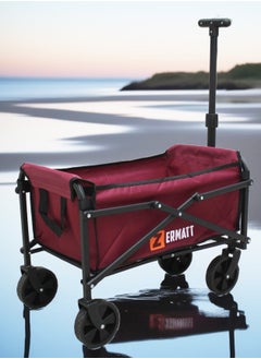 zermat international Foldable Utility Cart 145L – Heavy Duty Wagon with Large Wheels for Beach, Garden, Camping & Shopping – Portable Folding Trolley (59x33x45CM), 80kg (176lbs) Capacity, Assorted Colors (Small)  - Image 4