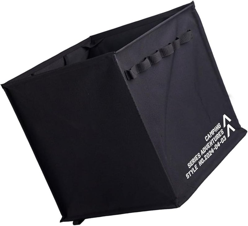 Black Reusable Folding Trash Can Portable Yard Waste Bag Camping Garden Garbage Bin - Image 5