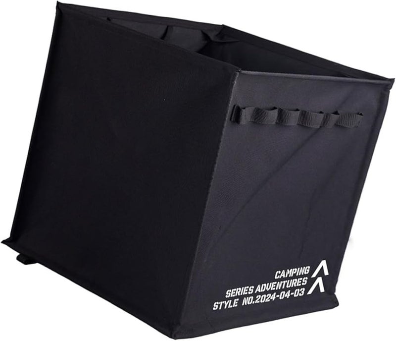 Black Reusable Folding Trash Can Portable Yard Waste Bag Camping Garden Garbage Bin - Image 1