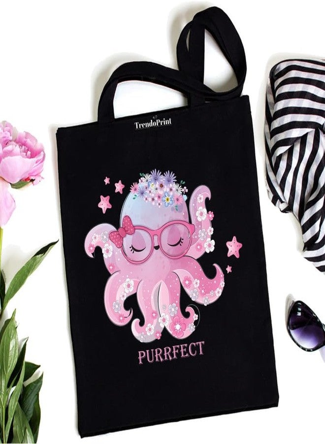 TrendoPrint Large Capacity Aesthetic Tote Bag for Womens & Girls with Zip Closure 15kg weight Capacity (14x16 inches) for College, Office Use and Groceries (DB41) - Image 1