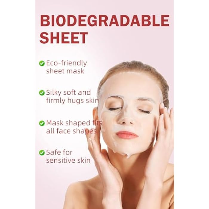 IREV Face Masks Skincare, Spa Sheet Mask, Facial Masks for Women Skin Care, Beauty Rose Sheet Masks, Bulk Face Mask Skin Care, Beauty Masks Gifts, Hydrating Face Masks, Facial Masks 10 Sheets - Image 5