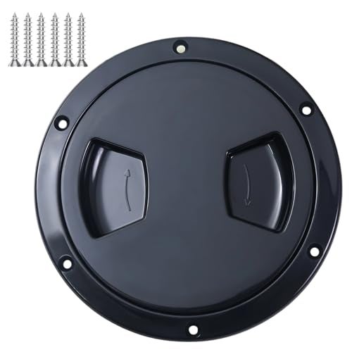 JZLiner Boat 5 Inch Inspection Port Boat Access Seal Kayak Hatch Plus RV Marine Tight Hole Cover Lid Black - Image 1