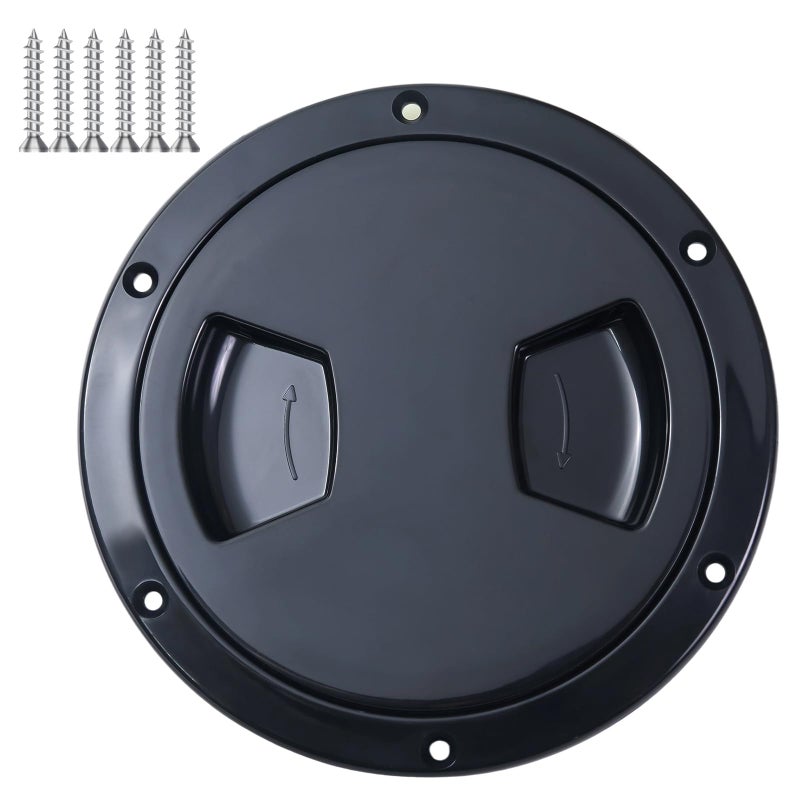 JZLiner Boat 5 Inch Inspection Port Boat Access Seal Kayak Hatch Plus RV Marine Tight Hole Cover Lid Black - Image 2