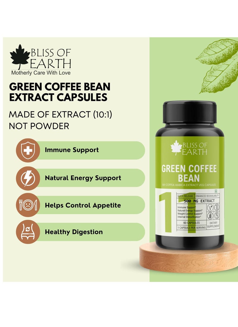 BLISS OF EARTH - Green Coffee Bean Extract Supplement Capsules & Himalayan Shilajit Extract Capsules Greath For Health and Wellness - Image 1