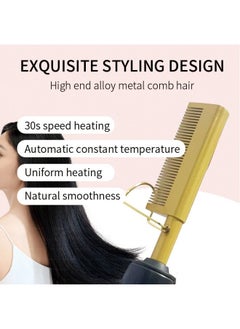 General Wet and dry electric heating copper comb, straight hair comb, does not hurt hair, hair straightener, household perm, curling iron, straight hair stick  - Image 3