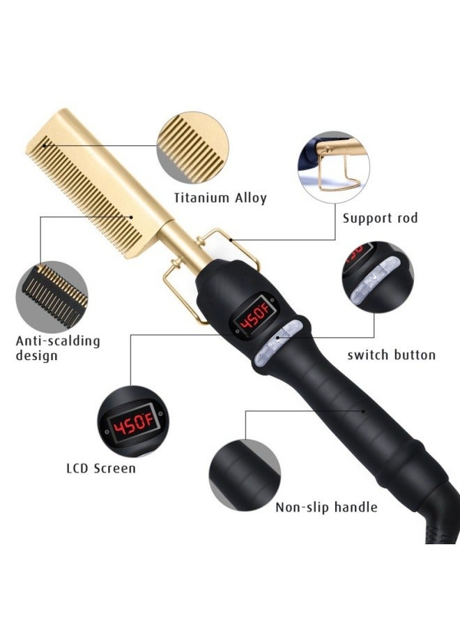 general Wet and dry electric heating copper comb, straight hair comb, does not hurt hair, hair straightener, household perm, curling iron, straight hair stick - Image 2