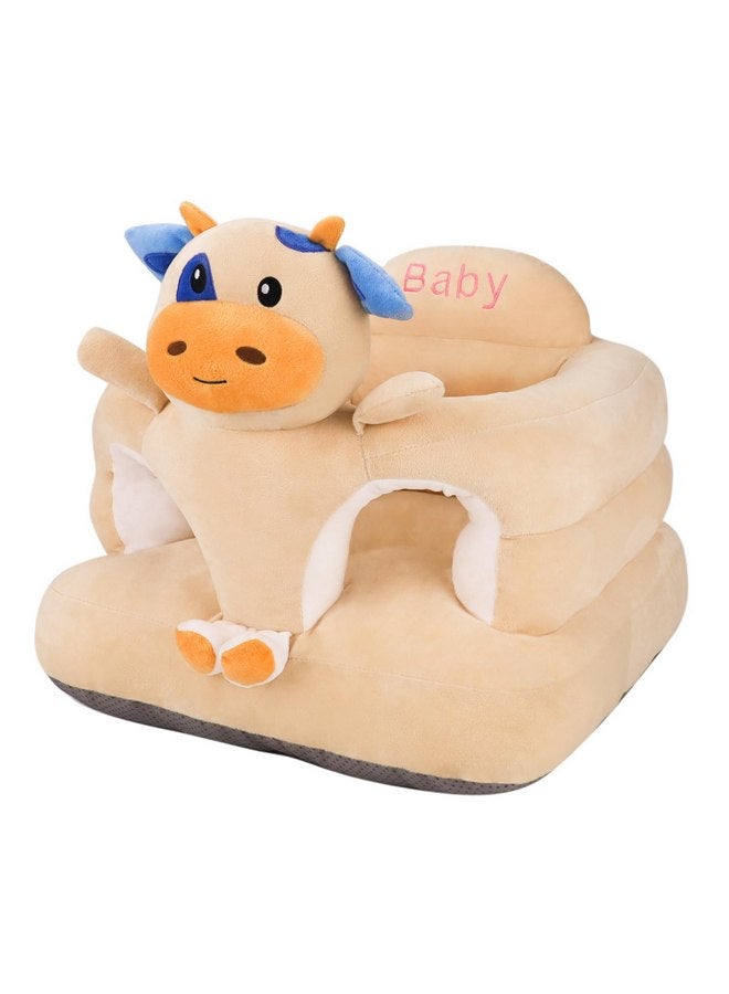 KAKIBLIN Baby Sit Up Chair Baby Support Sofa, Baby Sofa Chair, Soft Plush Cartoon Animals Learning to Sit Cushion Seats for Toddlers 3-24 Month Infant Sitting Chair (Cow) - Image 1
