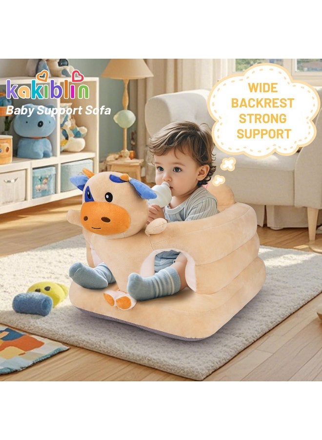 KAKIBLIN Baby Sit Up Chair Baby Support Sofa, Baby Sofa Chair, Soft Plush Cartoon Animals Learning to Sit Cushion Seats for Toddlers 3-24 Month Infant Sitting Chair (Cow) - Image 3